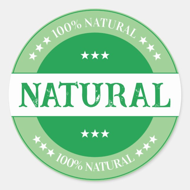 100% Natural Product Label Sticker (Front)