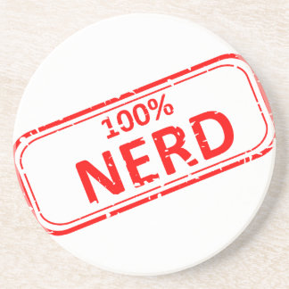 100% Nerd Rubber-stamp Sandstone Coaster