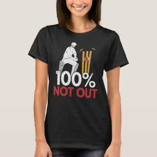 100 Not Out Cricket Player Coach Sports Graphic T-Shirt