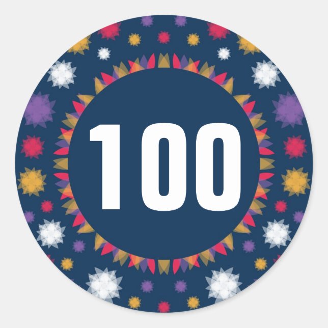 100 - Numbers Round Stickers (Front)