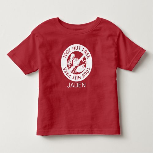 100 Nut Free Customized Color Allergy Alert Toddler T_shirt