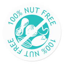 100% Nut Free Customized Color Label