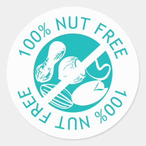 100 Nut Free Customized Color Label