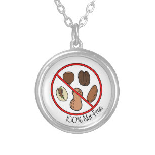 100% Nut Free (Tree nuts & Peanuts) Silver Plated Necklace
