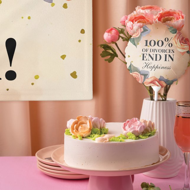 "100% of Divorced End in Happiness" Floral Divorce Balloon (Creator Uploaded)