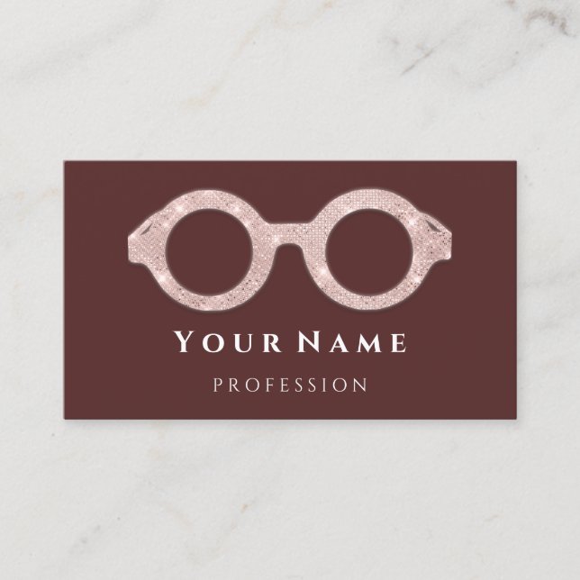 100 Optician Rose Eye Care Optic Fashion Glasses Business Card (Front)