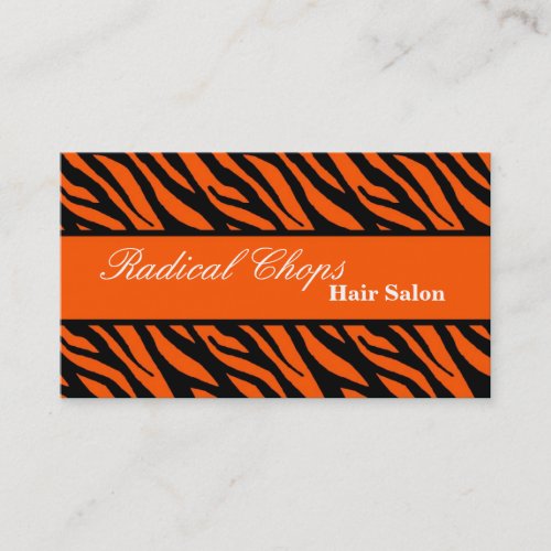 100 Orange Black Zebra Print Pattern Business Card