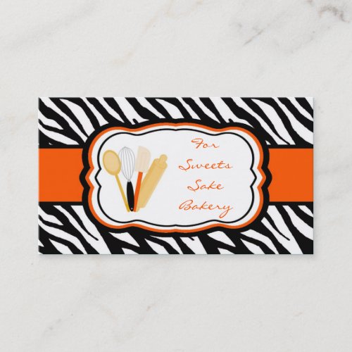 100 Orange Zebra Bakery Chef Business Card