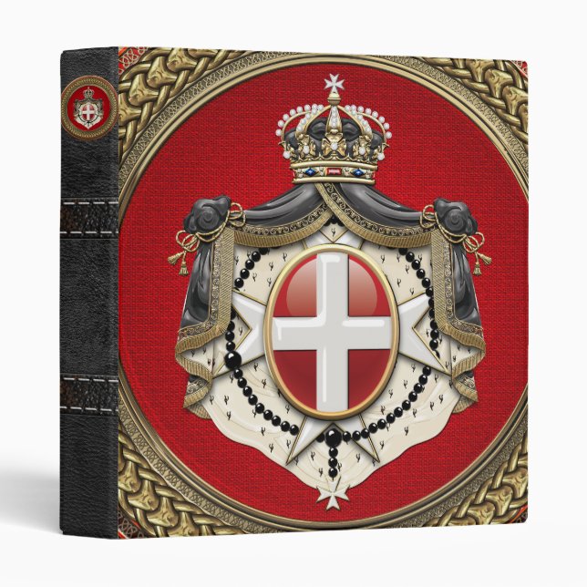 [100] Order of Malta - SMOM Coat of Arms 3 Ring Binder (Front/Spine)
