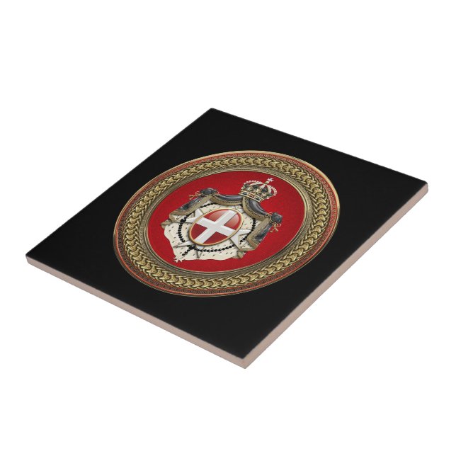 [100] Order of Malta - SMOM Coat of Arms Ceramic Tile (Side)