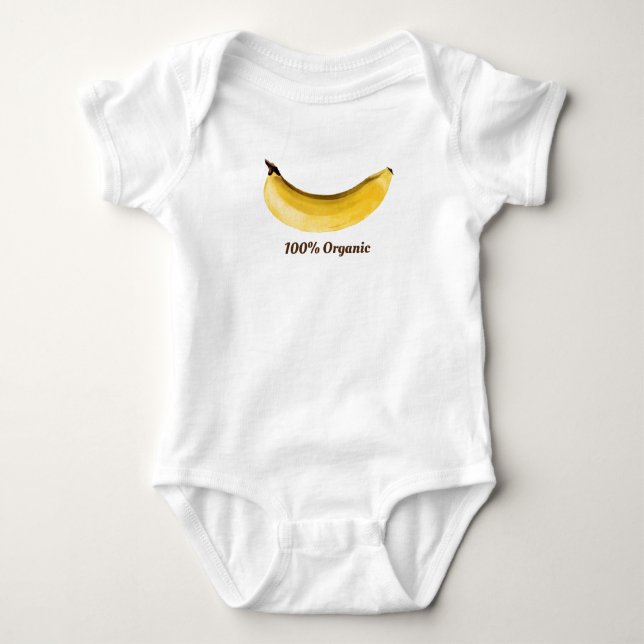 "100% ORGANIC BANANA BABY" #foodiepower  Baby Bodysuit (Front)