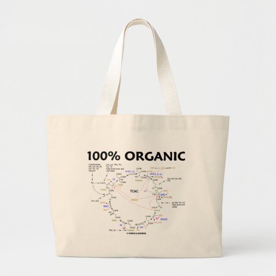 100% Organic (Citric Acid Cycle - Krebs Cycle) Large Tote Bag