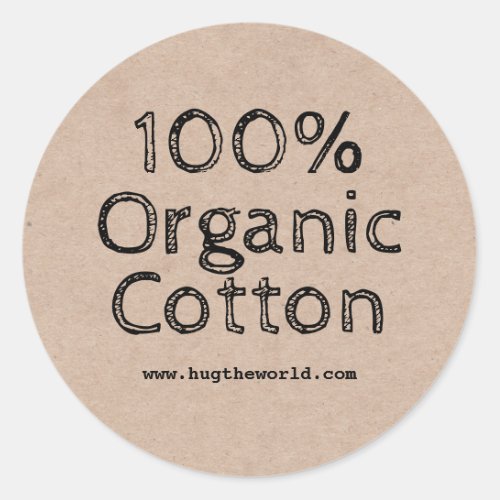 100 Organic Cotton Classic Round Sticker