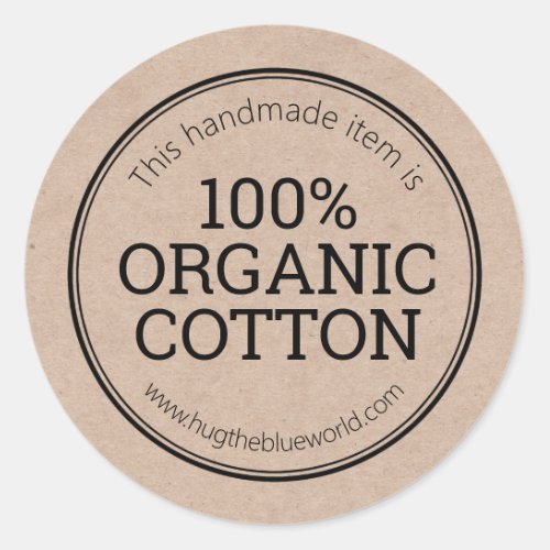 100 Organic Cotton Eco Friendly Classic Round Sticker