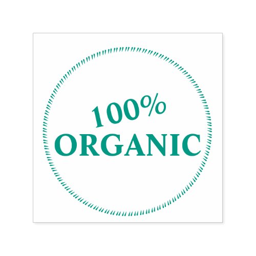 100 organic framed circle round  YOUR LOGO green Self_inking Stamp