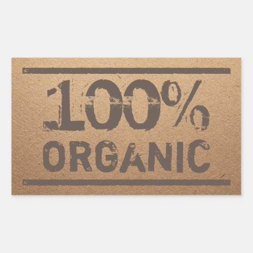 100 Organic Fresh Local Produce Rectangular Sticker