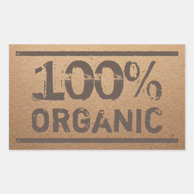 100% Organic Fresh Local Produce Rectangular Sticker (Front)