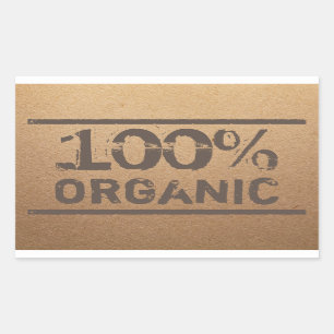 100% Organic Fresh Local Produce Rectangular Sticker