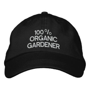 100% Organic Gardener Embroidered Baseball Hat