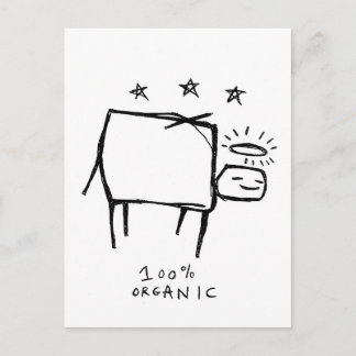 100% organic postcard