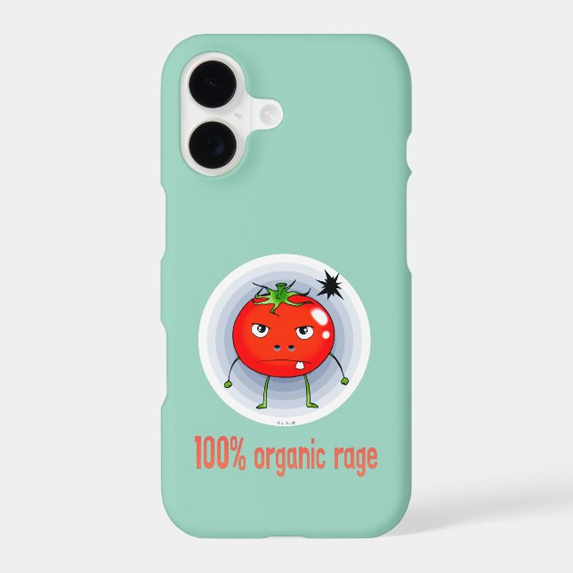 100% Organic Rage Funny Angry Tomato iPhone Case (Back)