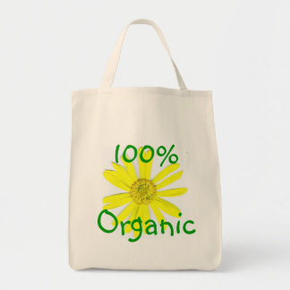 100% ORGANIC YELLOW DAISEY TOTE BAG