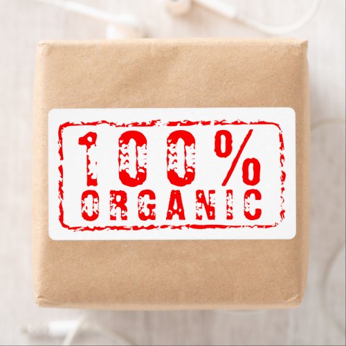 100 organice custom red stamp shipping labels