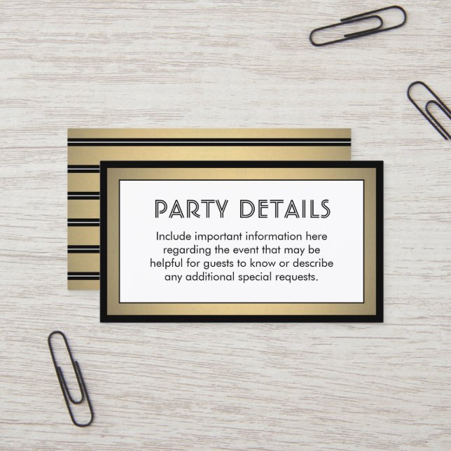 100 Pack Details Enclosure Black, White & Gold Business Card (Front/Back In Situ)