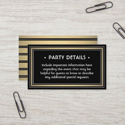 100 Pack Details Enclosure Elegant Black  Gold Business Card