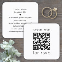 100 Pack QR RSVP Modern Minimal Wedding Enclosure