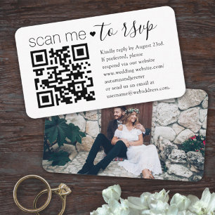 100 Pack QR RSVP Wedding Website Photo Enclosure Business Card