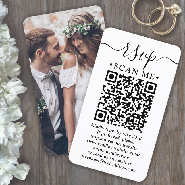 100 Pack Wedding Website QR RSVP Photo Enclosure Business Card
