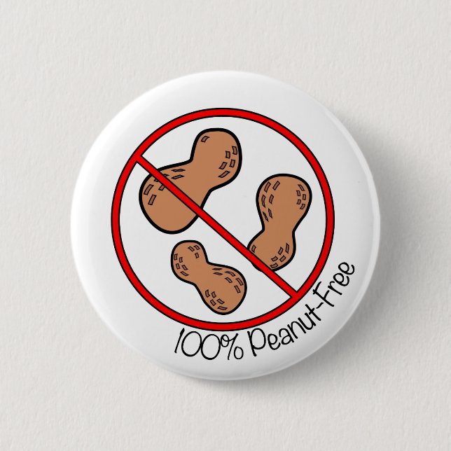 100% Peanut Free Button (Front)