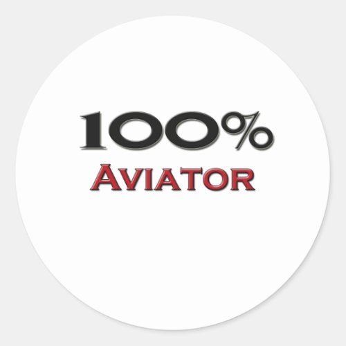 100 Percent Aviator Classic Round Sticker