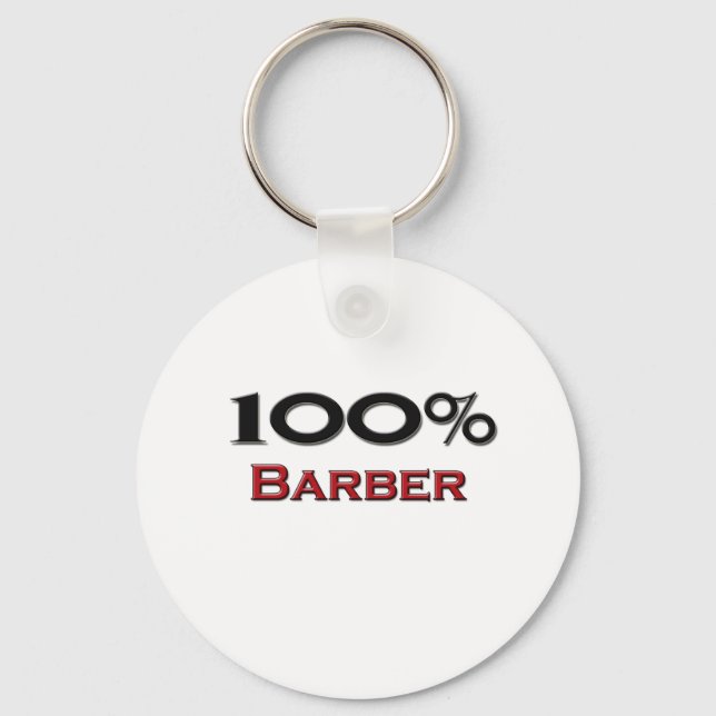 100 Percent Barber Keychain (Front)