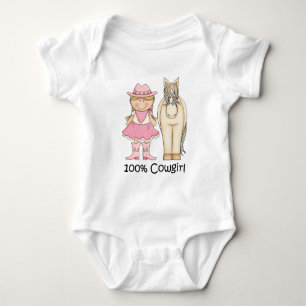 100 Percent Blond Cowgirl and Horse Baby Bodysuit