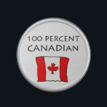 100 Percent Canadian Speaker<br><div class="desc">A cartoon rendering of the Canadian flag with the words "100 Percent Canadian" above the flag.
What a unique way to show your Canadian pride.</div>