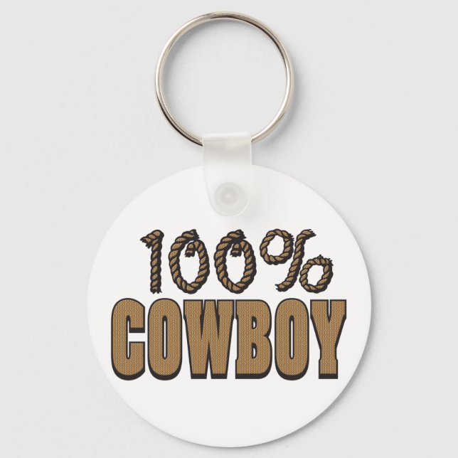 100 Percent Cowboy Keychain (Front)