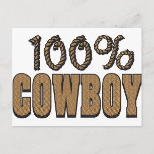 100 Percent Cowboy Postcard
