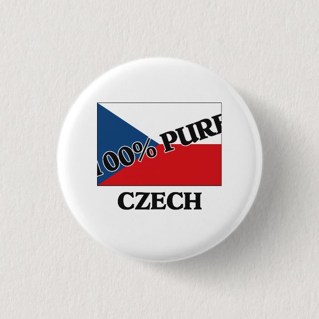 100 Percent CZECH Pinback Button (Front)