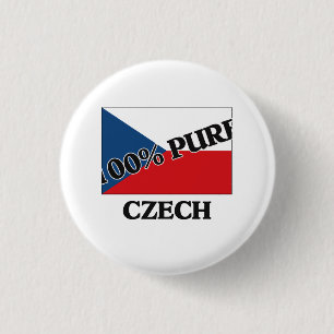 100 Percent CZECH Pinback Button