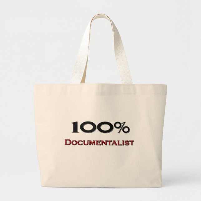 100 Percent Documentalist Large Tote Bag (Front)