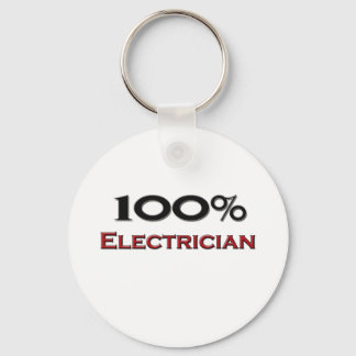 100 Percent Electrician Keychain