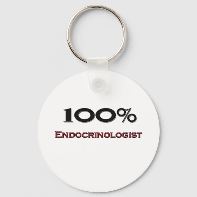 100 Percent Endocrinologist Keychain (Front)