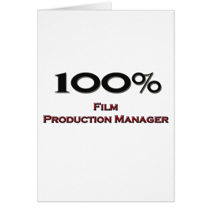 100 Percent Film Production Manager Card