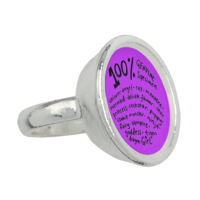 100 Percent Genuine Specimen Girl Ring (Side)