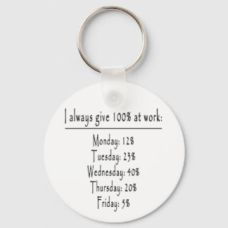 100 percent in office keychain