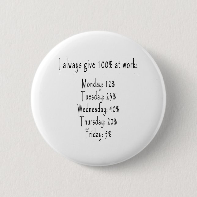 100 percent in office pinback button (Front)