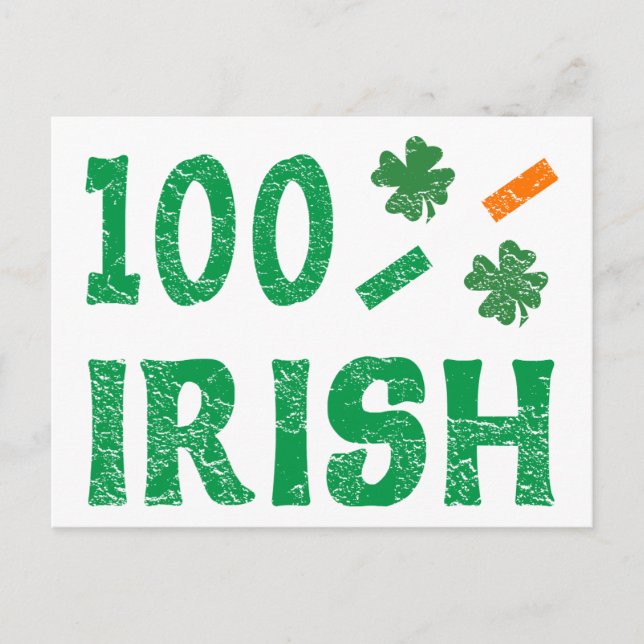 100 percent Irish Postcard (Front)