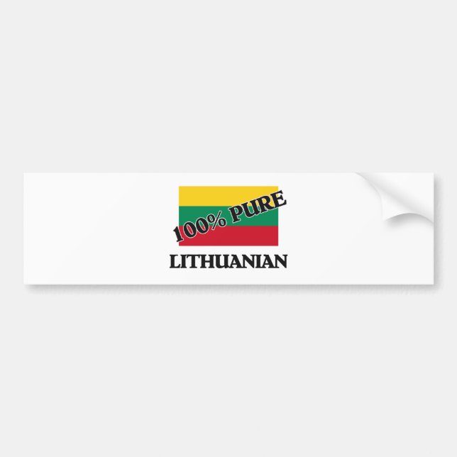 100 Percent LITHUANIAN Bumper Sticker (Front)